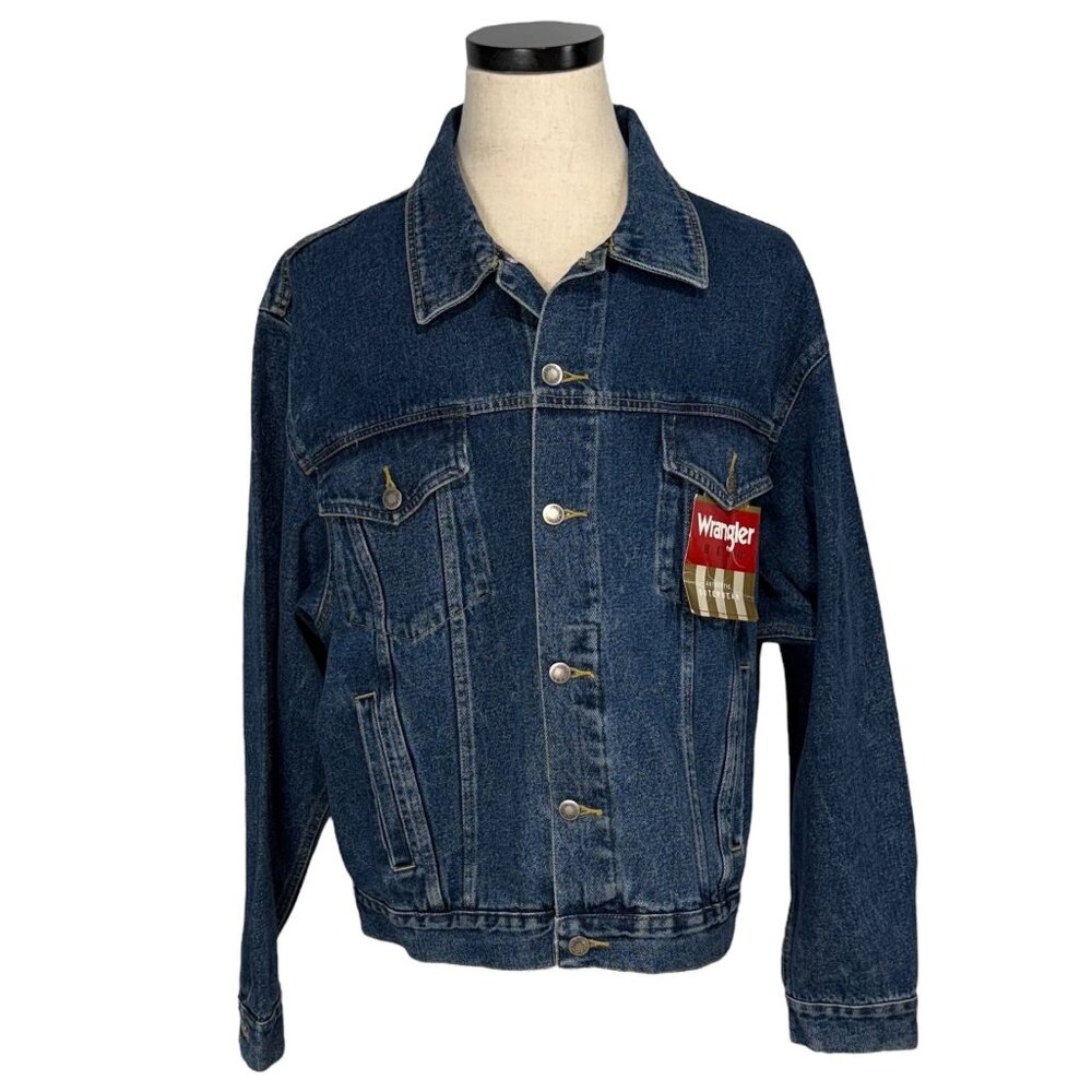 Vintage Wrangler Hero Mens Denim Jacket XL New Old Stock 90s